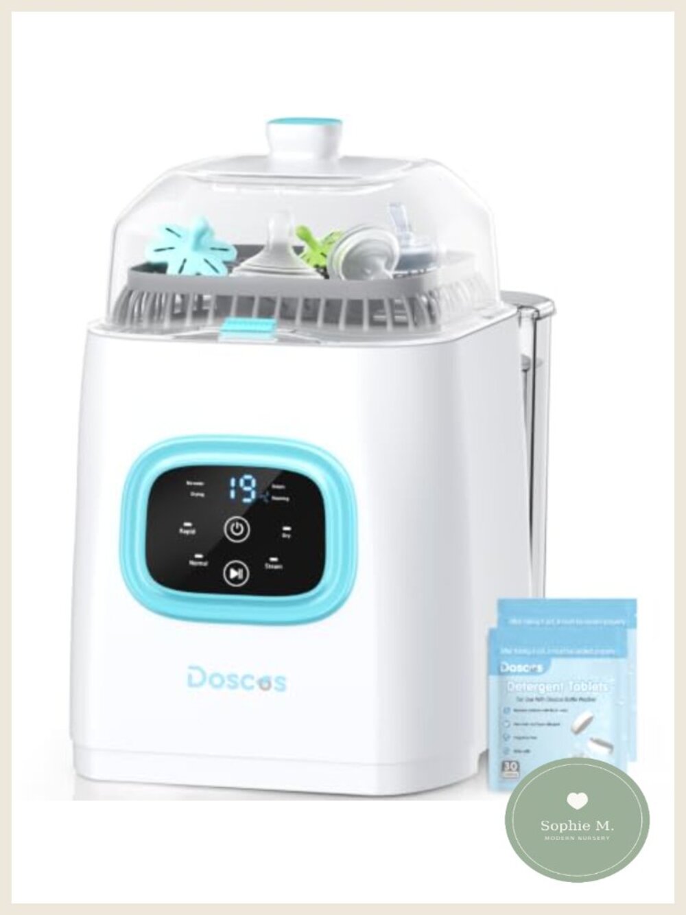 Bottle Washer & Sterilizer Dryer 4-in-1 w/ 60 Tablets Quiet